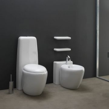 Set bideu GSG Touch Back-to-Wall stativ cu panou pentru bideu - Culoare 001 bianco matt