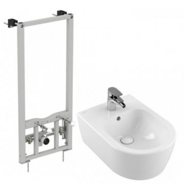 Set bideu Villeroy & Boch Avento suspendat + cadru Ideal Standard