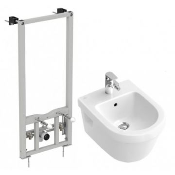 Set bideu Villeroy & Boch Omnia Architectura suspendat + cadru Ideal Standard