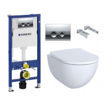 Set vas Wc Geberit Acanto cu capac soft-close si rezervor incastrat Delta