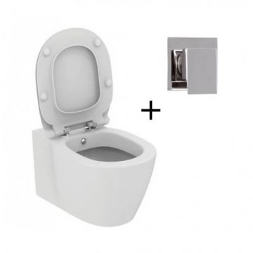 Set vas Wc Ideal Standard Connect cu functie de bideu suspendat + baterie bideu Skyline