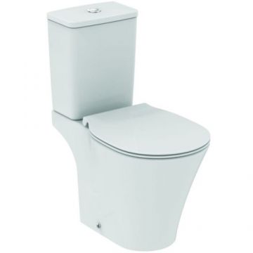 Set vas wc stativ Ideal Standard Connect Air Aquablade, cu rezervor ceramic si capac subtire soft-close - Culoare Alb pal