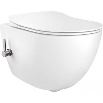 Vas wc cu functie de bideu Deante Peonia Rimless, cu capac soft-close - Culoare Alb pal