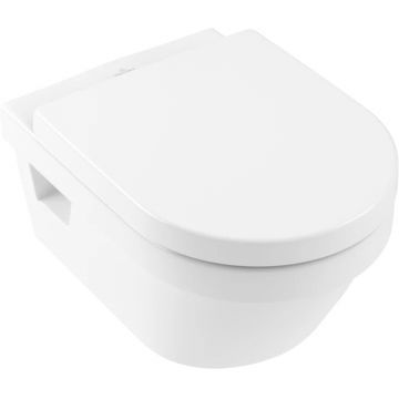 Set vas WC suspendat Villeroy & Boch Omnia Architectura DirectFlush CeramicPlus cu capac inchidere lenta alb Alpin