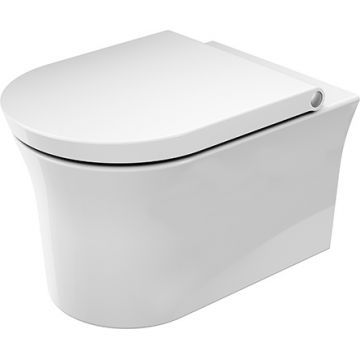 Vas wc suspendat Duravit White Tulip Rimless HygieneGlaze 37x54cm alb